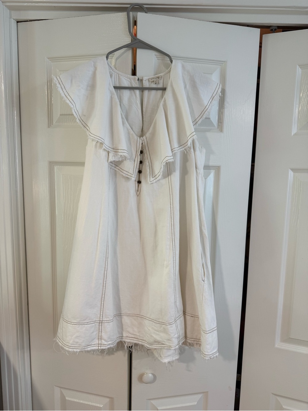 Pilcro Ruffle V-Neck Shift Dress Size Small